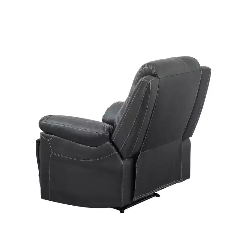 MAYEERTY Fauteuil inclinable, Fauteuil relaxant en cuir semi-PU respirant avec dossier réglable pour le salon, Noir