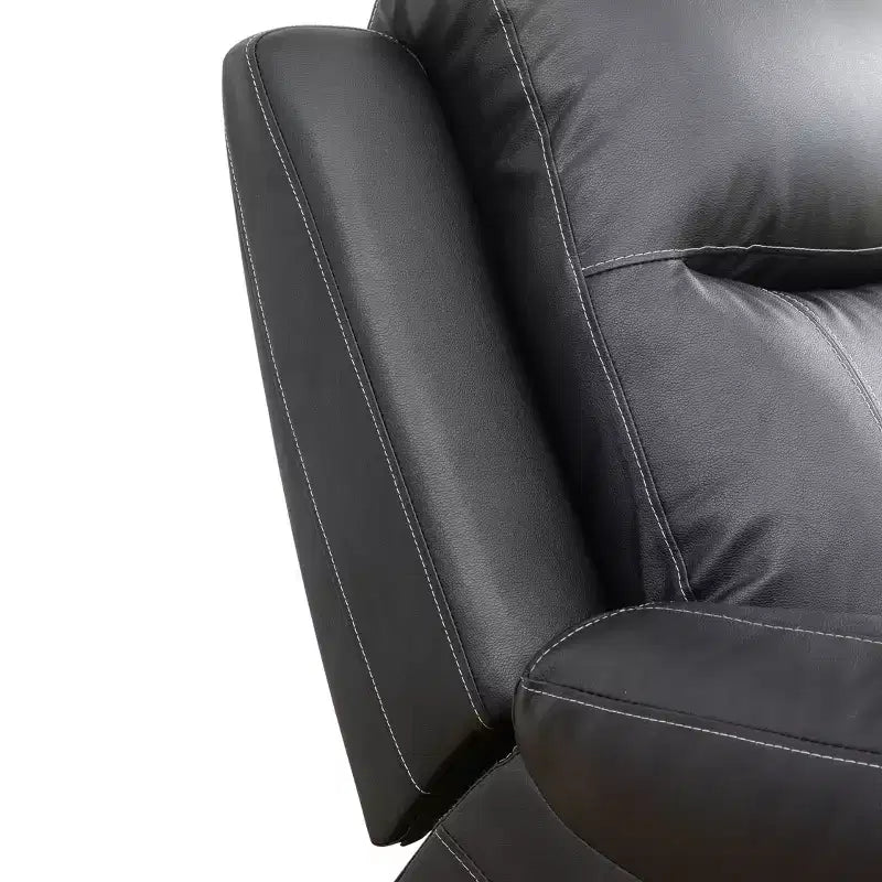 MAYEERTY Fauteuil inclinable, Fauteuil relaxant en cuir semi-PU respirant avec dossier réglable pour le salon, Noir