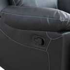 MAYEERTY Fauteuil inclinable, Fauteuil relaxant en cuir semi-PU respirant avec dossier réglable pour le salon, Noir