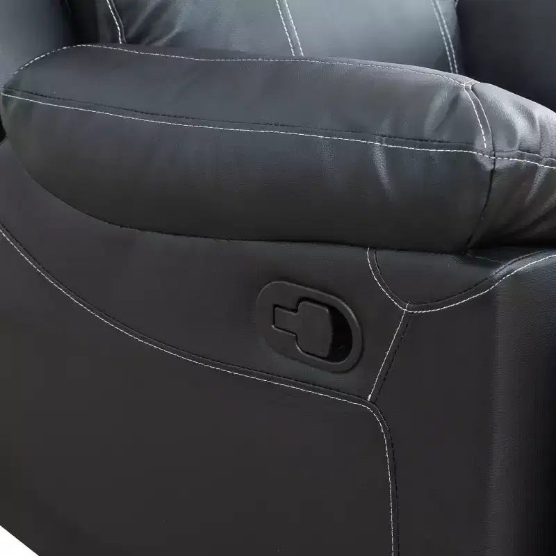 MAYEERTY Fauteuil inclinable, Fauteuil relaxant en cuir semi-PU respirant avec dossier réglable pour le salon, Noir