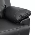 MAYEERTY Fauteuil inclinable, Fauteuil relaxant en cuir semi-PU respirant avec dossier réglable pour le salon, Noir
