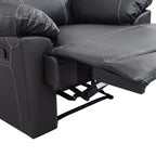 MAYEERTY Fauteuil inclinable, Fauteuil relaxant en cuir semi-PU respirant avec dossier réglable pour le salon, Noir