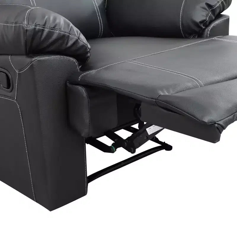 MAYEERTY Fauteuil inclinable, Fauteuil relaxant en cuir semi-PU respirant avec dossier réglable pour le salon, Noir