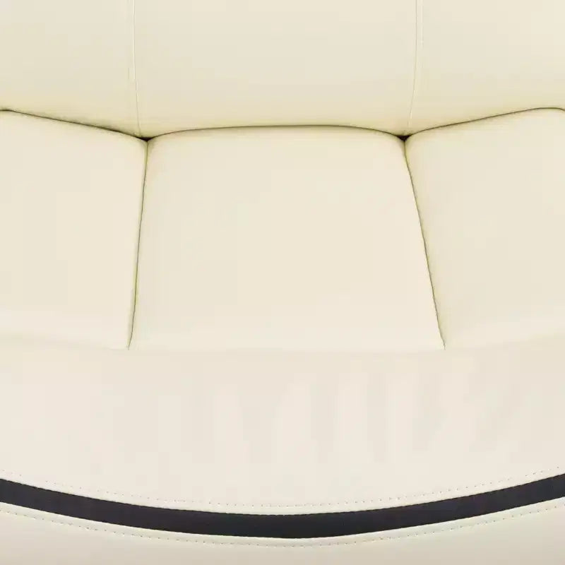 Canapé deux places inclinable MAYEERTY, fauteuil inclinable électrique en cuir avec port USB, rangement et porte-gobelets pour salon, blanc cassé