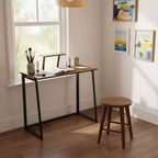 FurnitureR Bureau pliant de 80 cm avec étagère supérieure réglable, petite table d'appoint pour ordinateur portable, table compacte facile à assembler pour bureau à domicile ou salon