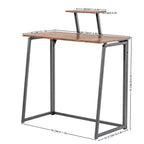 FurnitureR Bureau pliant de 80 cm avec étagère supérieure réglable, petite table d'appoint pour ordinateur portable, table compacte facile à assembler pour bureau à domicile ou salon