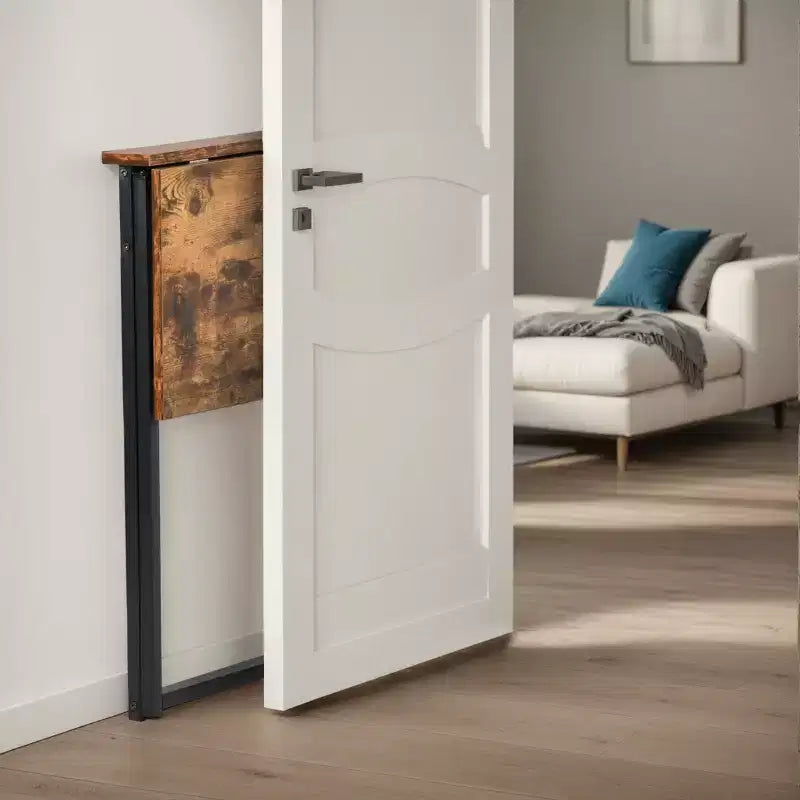 FurnitureR Bureau pliant de 80 cm avec étagère supérieure réglable, petite table d'appoint pour ordinateur portable, table compacte facile à assembler pour bureau à domicile ou salon