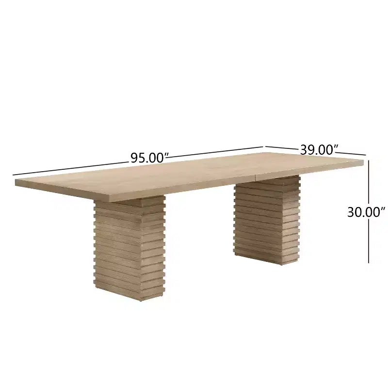 Christopher Knight Home Atkins 95, table de salle à manger en bois massif, capacité de 8 places