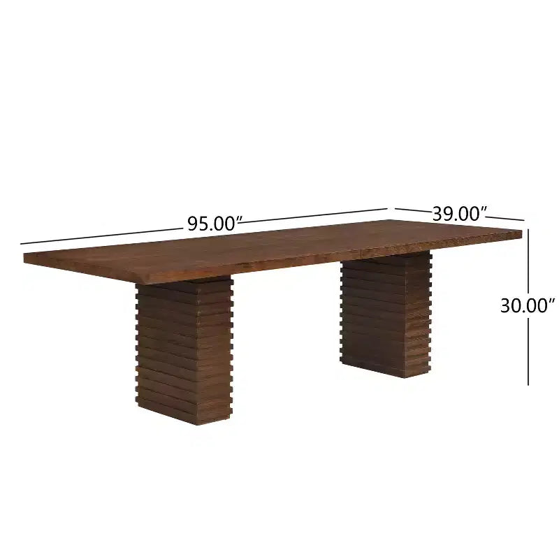 Christopher Knight Home Atkins 95, table de salle à manger en bois massif, capacité de 8 places
