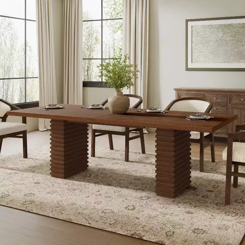 Christopher Knight Home Atkins 95, table de salle à manger en bois massif, capacité de 8 places