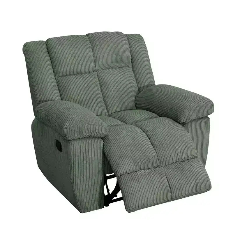 MAYEERTY Fauteuil inclinable, Fauteuil relax en velours côtelé avec dossier réglable pour le salon, Vert