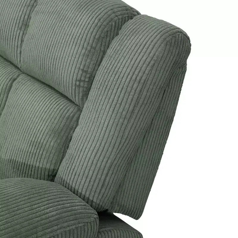 MAYEERTY Fauteuil inclinable, Fauteuil relax en velours côtelé avec dossier réglable pour le salon, Vert