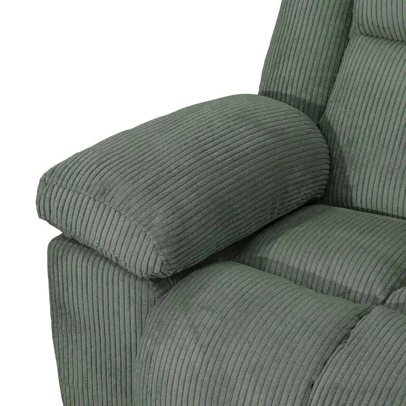 MAYEERTY Fauteuil inclinable, Fauteuil relax en velours côtelé avec dossier réglable pour le salon, Vert