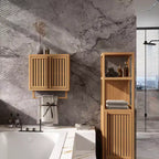 JVNOXK-Meuble de salle de bain mural Bambou boîte de rangement pour toilettes