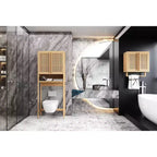 JVNOXK-Meuble de salle de bain mural Bambou boîte de rangement pour toilettes