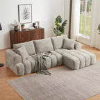 Canapé sectionnel Hahn Modern 108 en chenille de GDFStudio, design modulaire capitonné avec support de ressorts ensachés