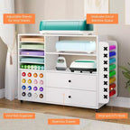 Meuble de rangement à roulettes GustoWave pour loisirs créatifs, 106,7 cm, blanc