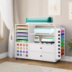 Meuble de rangement à roulettes GustoWave pour loisirs créatifs, 106,7 cm, blanc