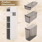 Costway Meuble de Rangement Étroit à 6 Niveaux pour Salle de Bain avec Tiroirs Boîte à Mouchoirs Roues pour Cuisine