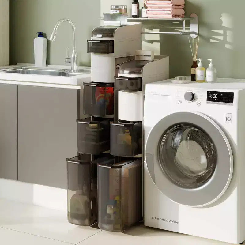 Costway Meuble de Rangement Étroit à 6 Niveaux pour Salle de Bain avec Tiroirs Boîte à Mouchoirs Roues pour Cuisine