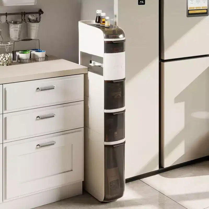 Costway Meuble de Rangement Étroit à 6 Niveaux pour Salle de Bain avec Tiroirs Boîte à Mouchoirs Roues pour Cuisine