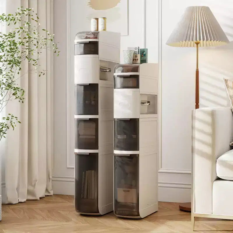 Costway Meuble de Rangement Étroit à 6 Niveaux pour Salle de Bain avec Tiroirs Boîte à Mouchoirs Roues pour Cuisine