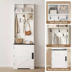 Meuble d'entrée 3 en 1 avec rangement pour chaussures et patères - Organiseur robuste pour vestiaire, entrée, couloir | Meuble autoportant et cintre