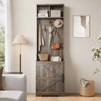 Meuble d'entrée 3 en 1 avec rangement pour chaussures et patères - Organiseur robuste pour vestiaire, entrée, couloir | Meuble autoportant et cintre