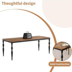 GustoWave Table à manger rectangulaire rustique de 79 po pour 6 à 8 personnes, table de cuisine à texture de bois avec pieds robustes, facile à nettoyer