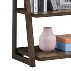 Étagère échelle à 5 niveaux Homy Casa avec étagères ouvertes pour salon ou bureau, Noyer