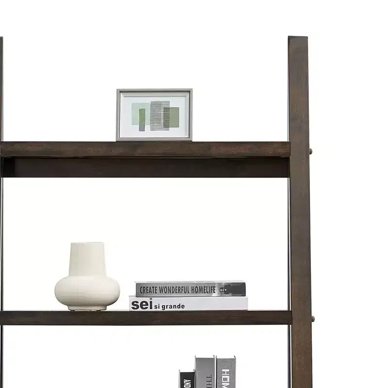 Étagère échelle à 5 niveaux Homy Casa avec étagères ouvertes pour salon ou bureau, Noyer