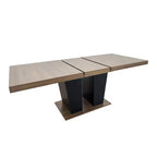 Table de salle à manger extensible Okak 78.7IN avec piédestal lourd pour 10 personnes, table pliante avec plateau lourd, table de cuisine pour salon