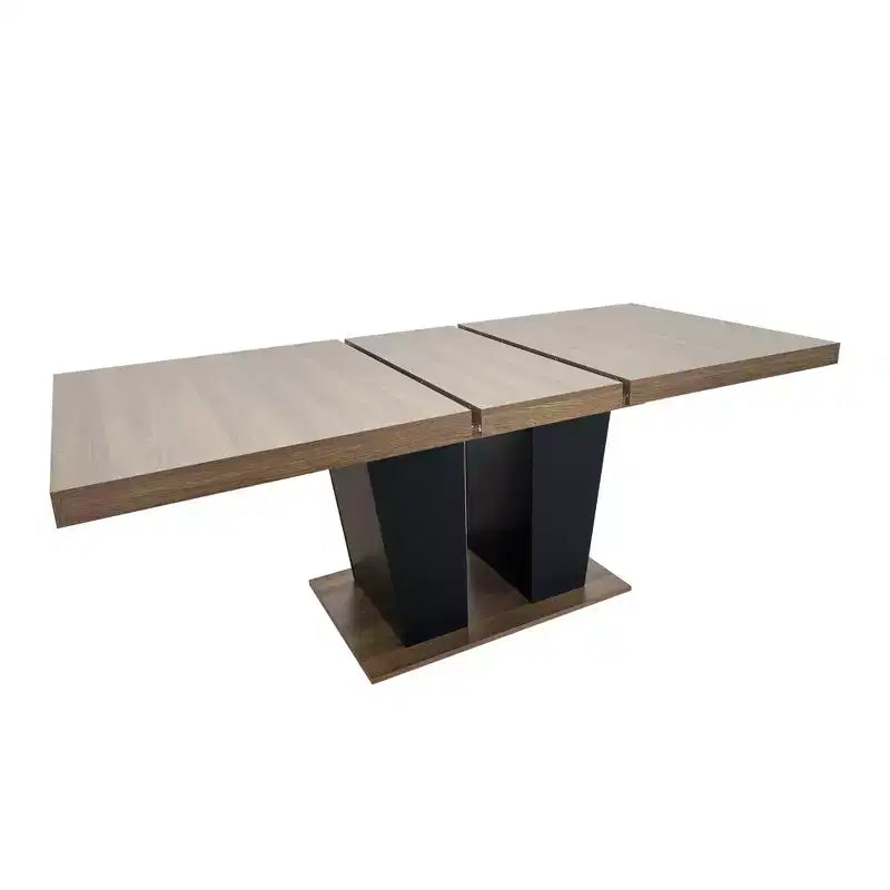 Table de salle à manger extensible Okak 78.7IN avec piédestal lourd pour 10 personnes, table pliante avec plateau lourd, table de cuisine pour salon