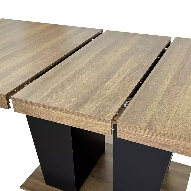 Table de salle à manger extensible Okak 78.7IN avec piédestal lourd pour 10 personnes, table pliante avec plateau lourd, table de cuisine pour salon