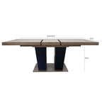 Table de salle à manger extensible Okak 78.7IN avec piédestal lourd pour 10 personnes, table pliante avec plateau lourd, table de cuisine pour salon