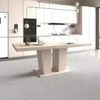 Table de salle à manger extensible Okak 78.7IN avec piédestal lourd pour 10 personnes, table pliante avec plateau lourd, table de cuisine pour salon