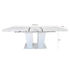 Table de salle à manger extensible Okak 78.7IN avec piédestal lourd pour 10 personnes, table pliante avec plateau lourd, table de cuisine pour salon