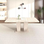 Table de salle à manger extensible Okak 78.7IN avec piédestal lourd pour 10 personnes, table pliante avec plateau lourd, table de cuisine pour salon