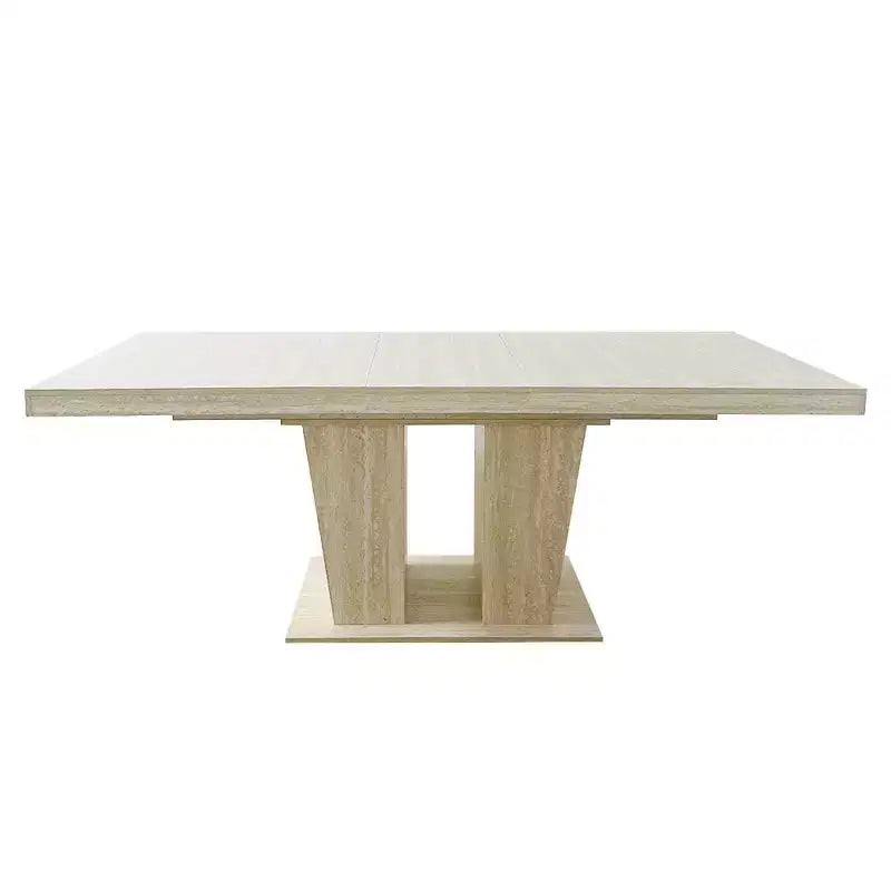 Table de salle à manger extensible Okak 78.7IN avec piédestal lourd pour 10 personnes, table pliante avec plateau lourd, table de cuisine pour salon