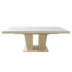 Table de salle à manger extensible Okak 78.7IN avec piédestal lourd pour 10 personnes, table pliante avec plateau lourd, table de cuisine pour salon