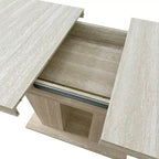Table de salle à manger extensible Okak 78.7IN avec piédestal lourd pour 10 personnes, table pliante avec plateau lourd, table de cuisine pour salon