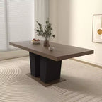 Table de salle à manger extensible Okak 78.7IN avec piédestal lourd pour 10 personnes, table pliante avec plateau lourd, table de cuisine pour salon
