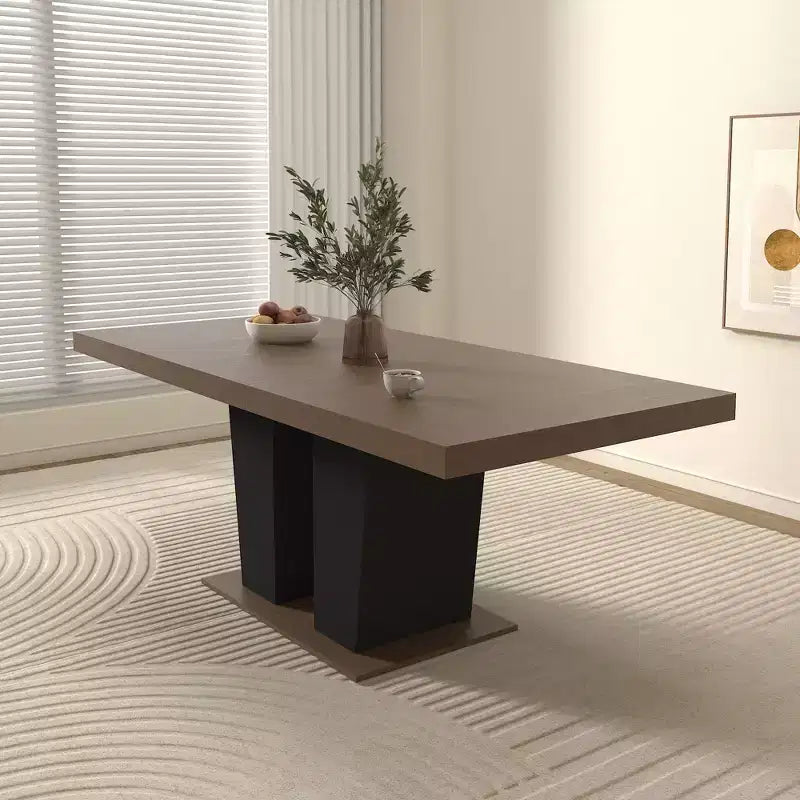 Table de salle à manger extensible Okak 78.7IN avec piédestal lourd pour 10 personnes, table pliante avec plateau lourd, table de cuisine pour salon
