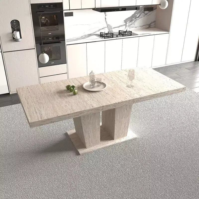 Table de salle à manger extensible Okak 78.7IN avec piédestal lourd pour 10 personnes, table pliante avec plateau lourd, table de cuisine pour salon