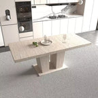 Table de salle à manger extensible Okak 78.7IN avec piédestal lourd pour 10 personnes, table pliante avec plateau lourd, table de cuisine pour salon