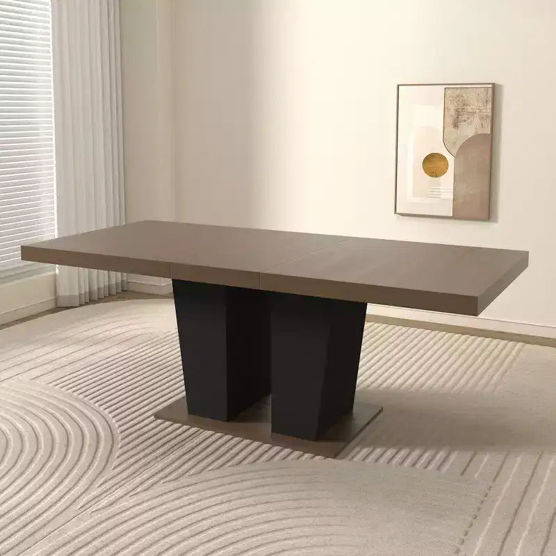 Okak 78.7IN Extendable Dining Table with Heavy Pedestal for 10 Person, Folding Table with Heavy Tabletop, Kitchen Table for Living Room