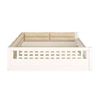 Lit de sol pleine grandeur pour enfants avec clôture, lit plateforme en bois avec oreiller rembourré