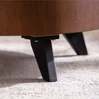 Table basse ronde moderne GDFStudio Remi avec rangement dissimulé et plateau amovible