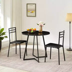 VECELO Lot de 2/4 chaises de salle à manger rembourrées, dossier haut à lattes métalliques, assise rembourrée moderne, noires