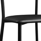VECELO Lot de 2/4 chaises de salle à manger rembourrées, dossier haut à lattes métalliques, assise rembourrée moderne, noires